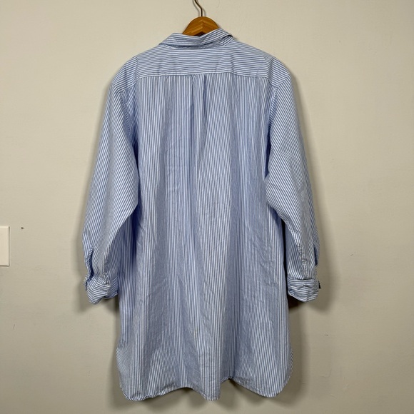 Lauren Ralph Lauren striped cotton poplin sleep shirt, Size 2X, 100% Cotton - Picture 8 of 16